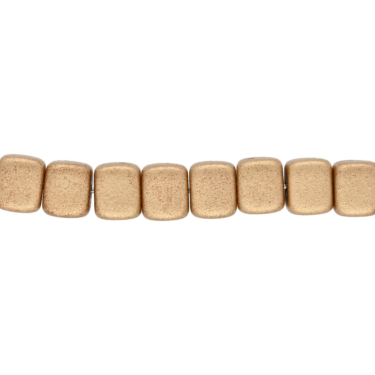 Recycelte Glasperlen "Cubes" - Matt Gold - PerlineBeads
