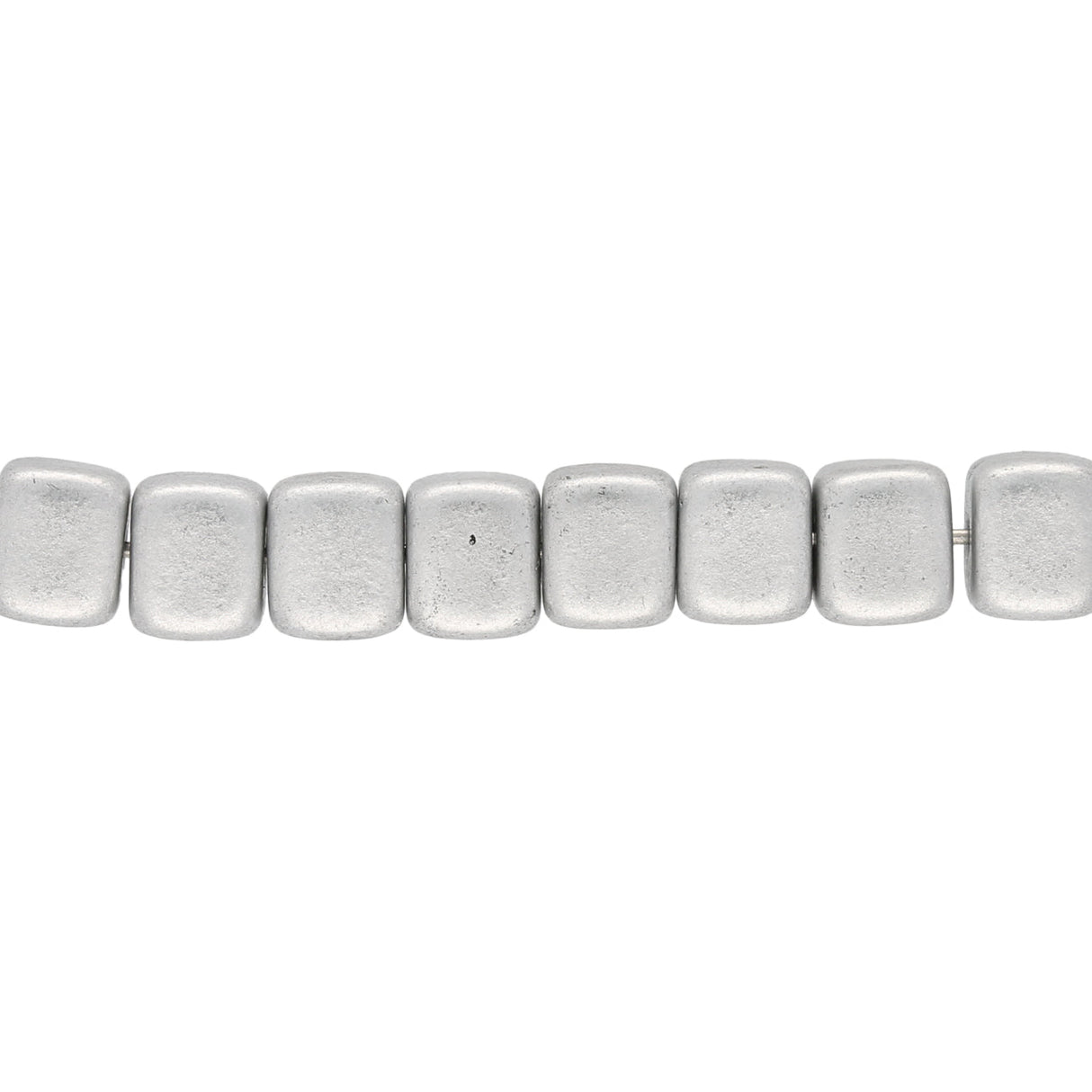 Recycelte Glasperlen "Cubes" - Matt Silver - PerlineBeads