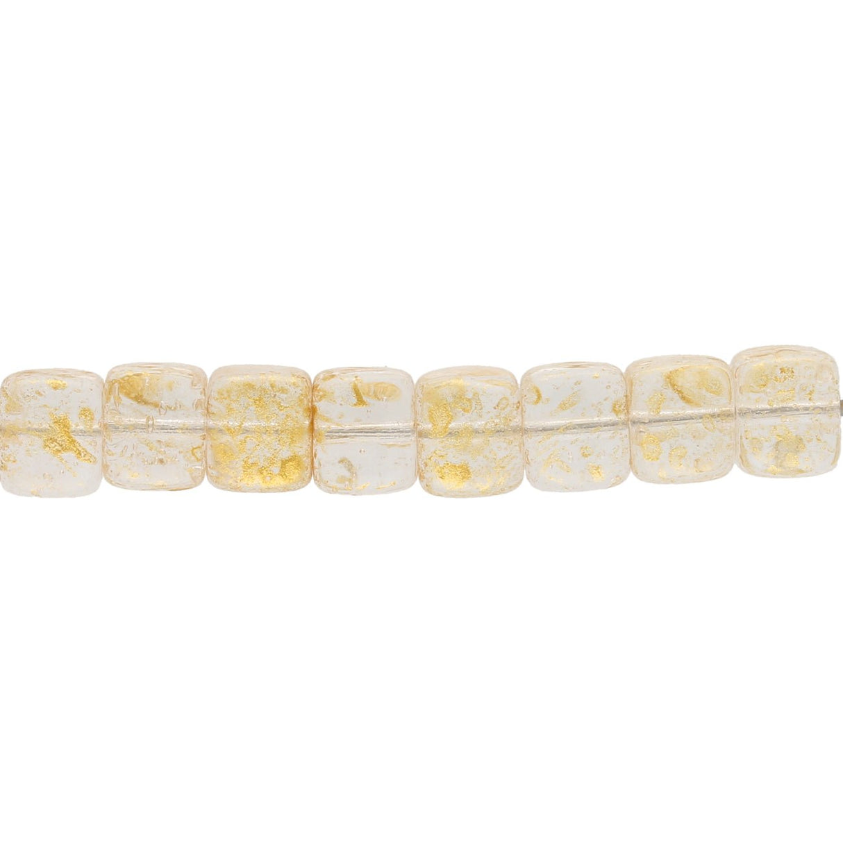 Recycelte Glasperlen "Cubes" - Rough Gold - PerlineBeads
