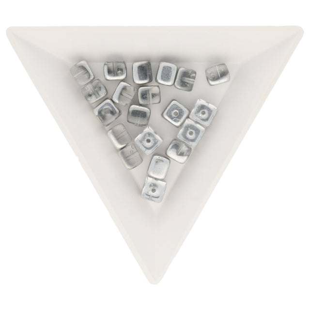 Recycelte Glasperlen "Cubes" - Silver - PerlineBeads
