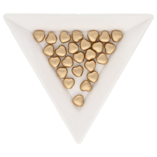 Recycelte Glasperlen "Hearts" - Matt Gold - PerlineBeads