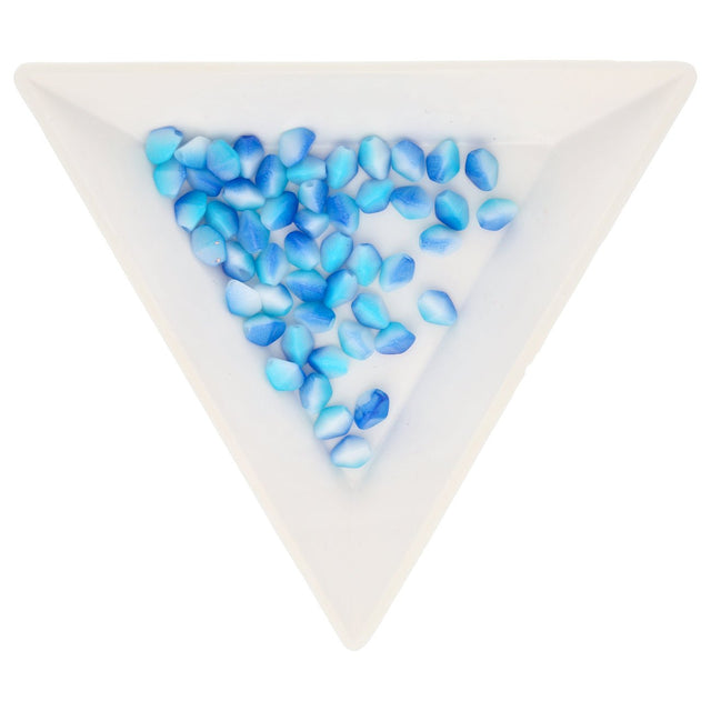 Recycelte Glasperlen "Tiny Bicone" - Blue and White - PerlineBeads