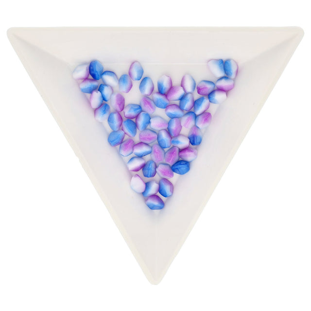Recycelte Glasperlen "Tiny Bicone" - Blue White Fuchsia - PerlineBeads