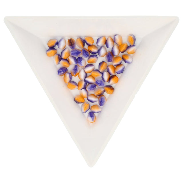 Recycelte Glasperlen "Tiny Bicone" - Orange White Purple - PerlineBeads