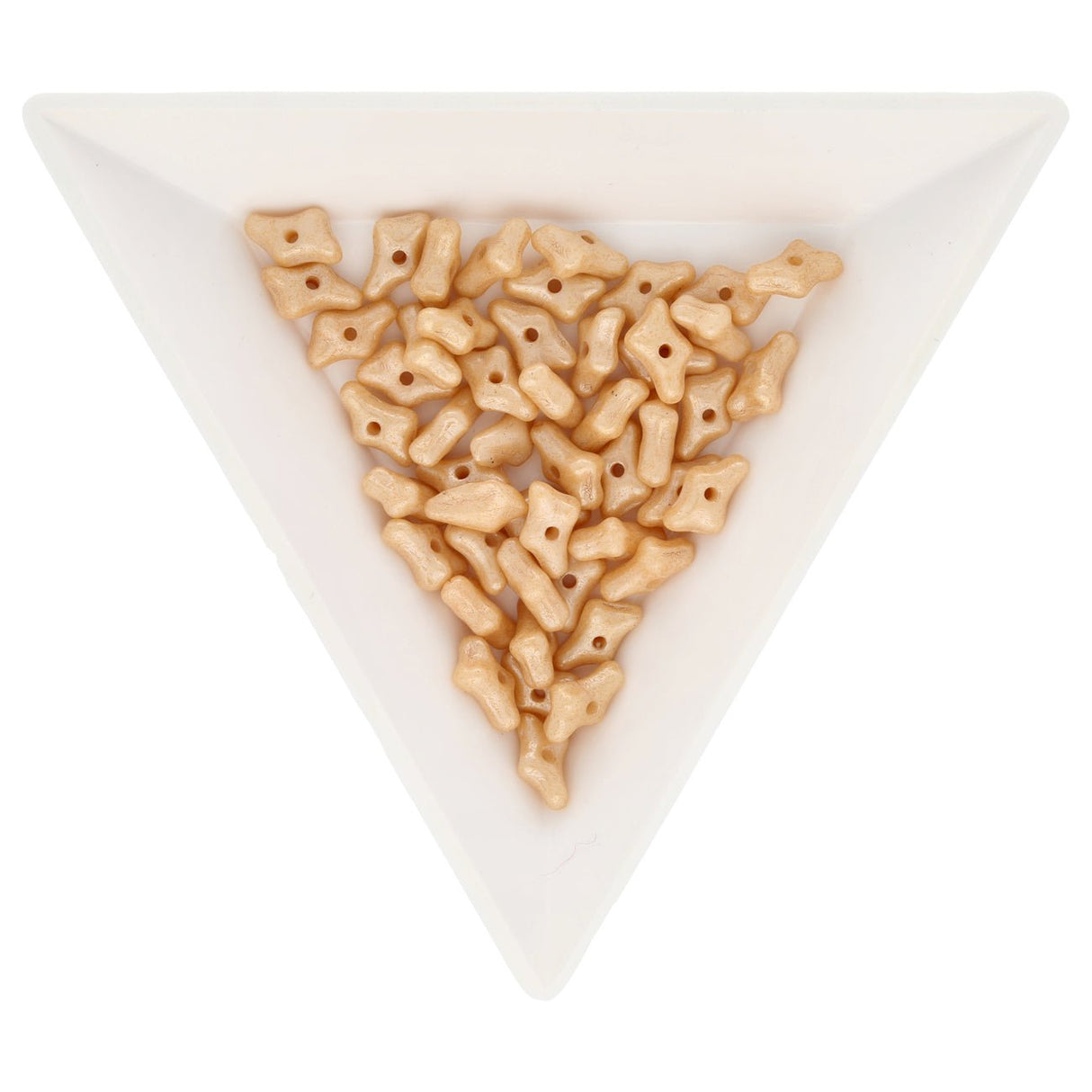 Recycelte Glasperlen "Tiny Bones" - Ceramic Beige - PerlineBeads