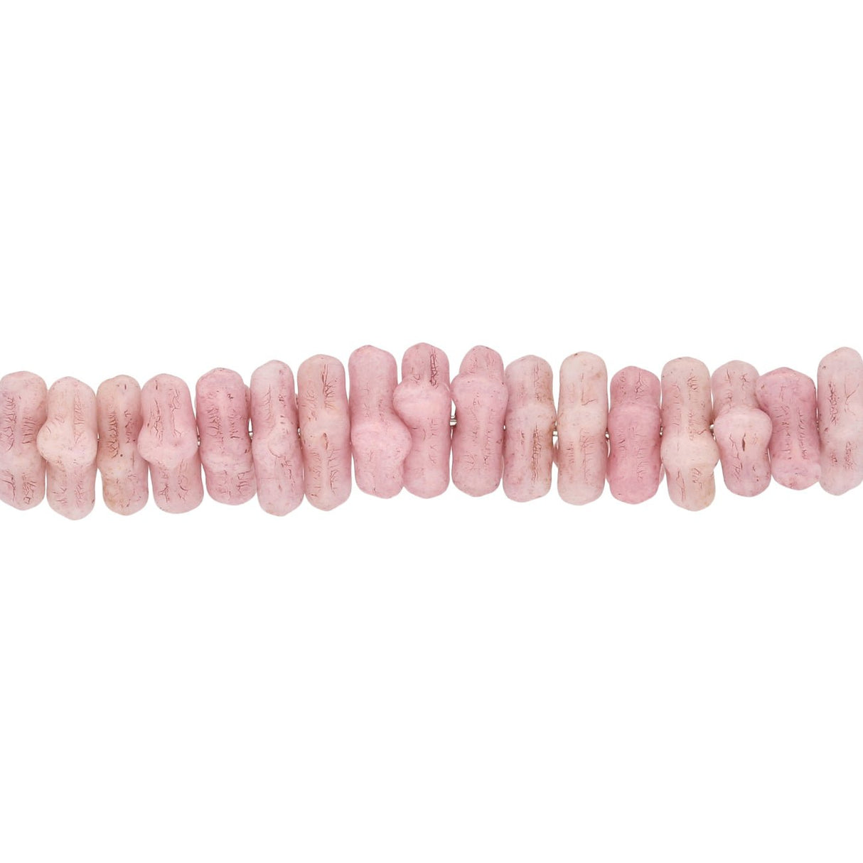 Recycelte Glasperlen "Tiny Bones" - Ceramic Pink - PerlineBeads