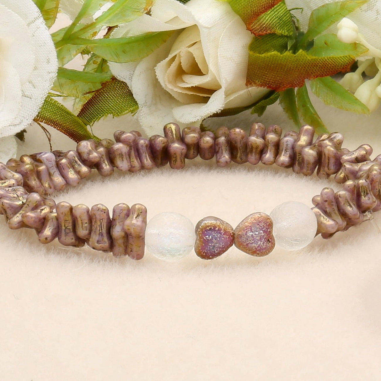 Recycelte Glasperlen "Tiny Bones" - Copper Penny - PerlineBeads