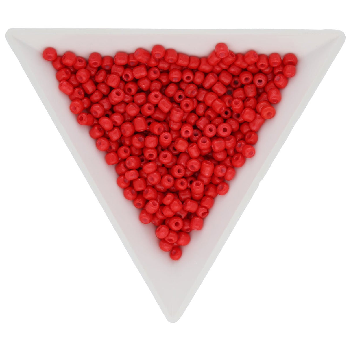 Rocailles Glasperlen 3 mm unregelmässige Grösse – Opaque Red - PerlineBeads