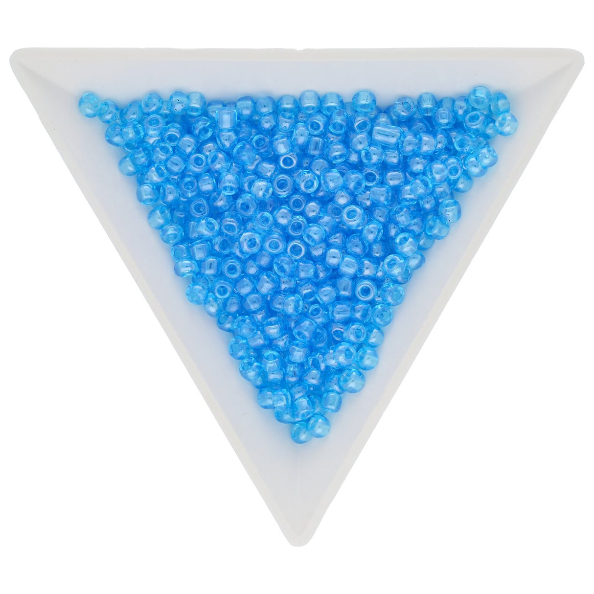 Rocailles Glasperlen 3 mm unregelmässige Grösse – Transparent Lustered Deep Sky - PerlineBeads