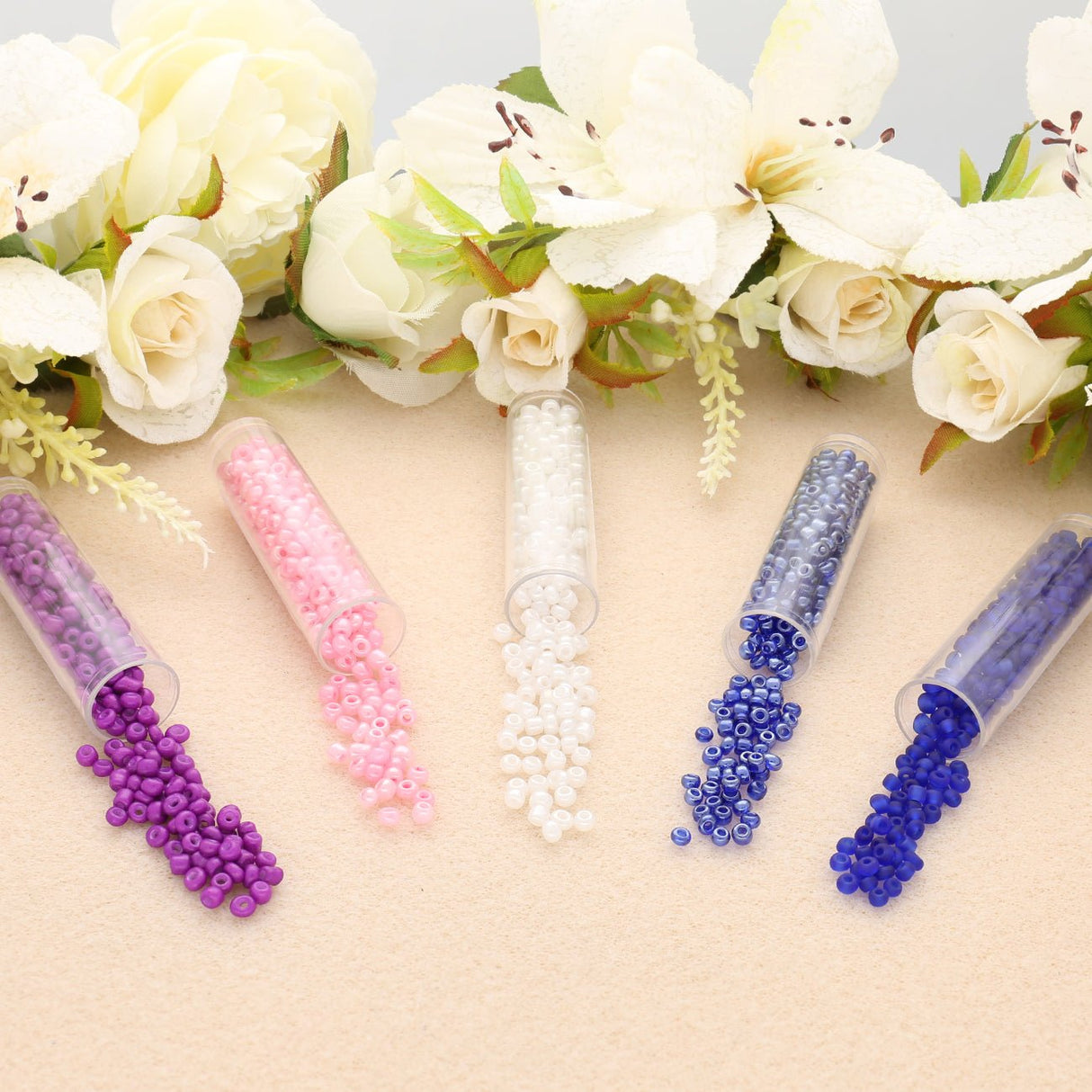 Rocailles Glasperlen Mix 8/0 unregelmässige Grösse – Blue Orchid - PerlineBeads