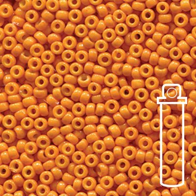 Rocailles-Perlen Miyuki 11/0 – Duracoat Opaque Dyed Orange - PerlineBeads