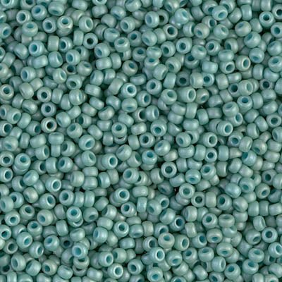 Rocailles-Perlen Miyuki 11/0 – Fancy Frosted Pale Seafoam - PerlineBeads