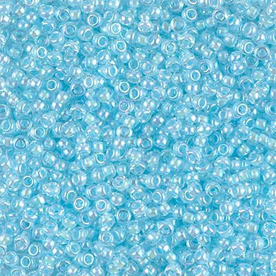 Rocailles-Perlen Miyuki 11/0 – Lined Sky Blue AB - PerlineBeads