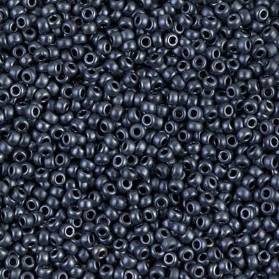 Rocailles-Perlen Miyuki 11/0 – Matte Gunmetal - PerlineBeads