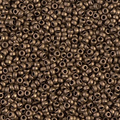 Rocailles-Perlen Miyuki 11/0 – Matte Metallic Dark Bronze - PerlineBeads