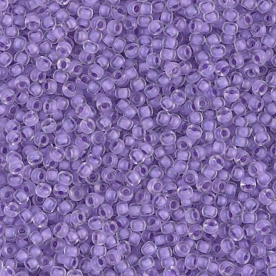 Rocailles-Perlen Miyuki 11/0 – Semi-Matte Lilac Lined Crystal - PerlineBeads