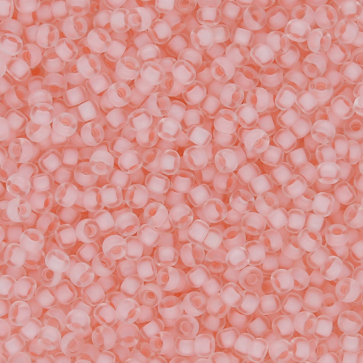 Rocailles-Perlen Miyuki 11/0 – Semi-Matte Pale Pink Lined Crystal - PerlineBeads