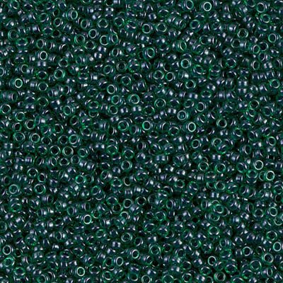 Rocailles-Perlen Miyuki 15/0 – Lined Green/Teal Luster - PerlineBeads