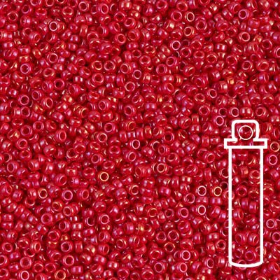 Rocailles-Perlen Miyuki 15/0 – Opaque Red Luster - PerlineBeads