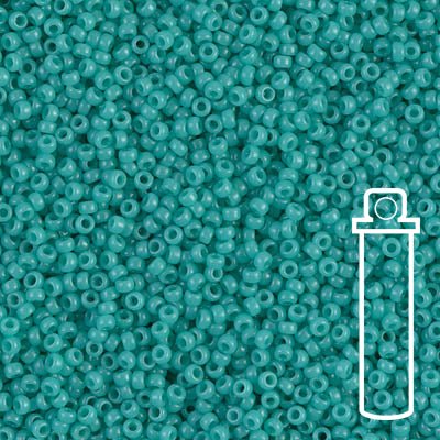 Rocailles-Perlen Miyuki 15/0 – Opaque Turquoise Green - PerlineBeads
