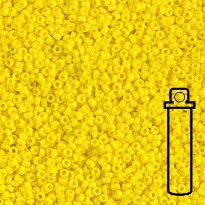 Rocailles-Perlen Miyuki 15/0 – Opaque Yellow - PerlineBeads