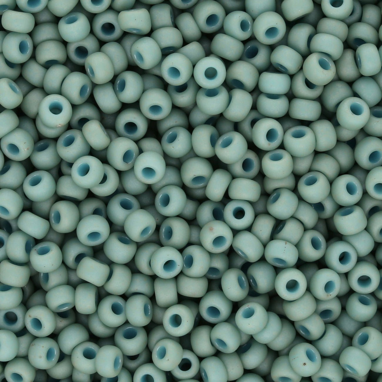 Rocailles-Perlen Miyuki 8/0 – Fancy Frosted Pale Seafoam - PerlineBeads