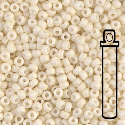 Rocailles-Perlen Miyuki 8/0 – Matte Opaque Cream - PerlineBeads