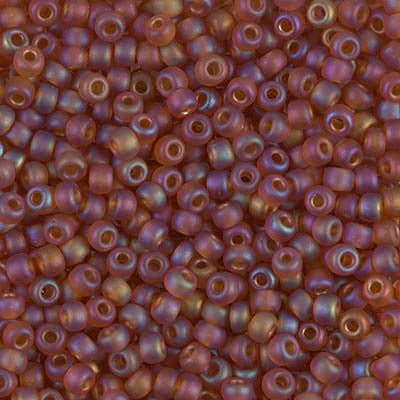 Rocailles-Perlen Miyuki 8/0 – Matte Transparent Dark Topaz AB - PerlineBeads
