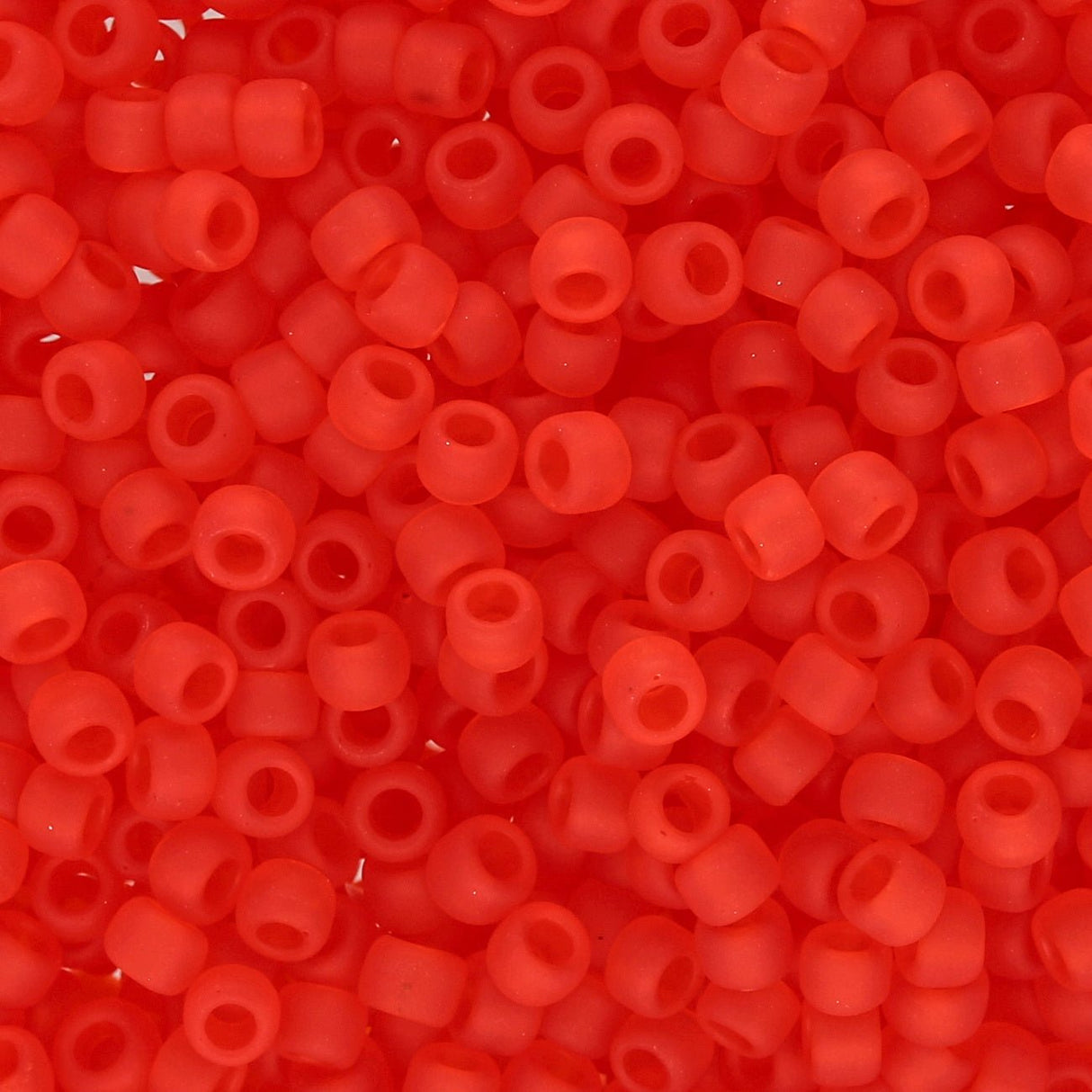 Rocailles-Perlen Toho 8/0 – Transparent-Frosted Light Siam Ruby - PerlineBeads