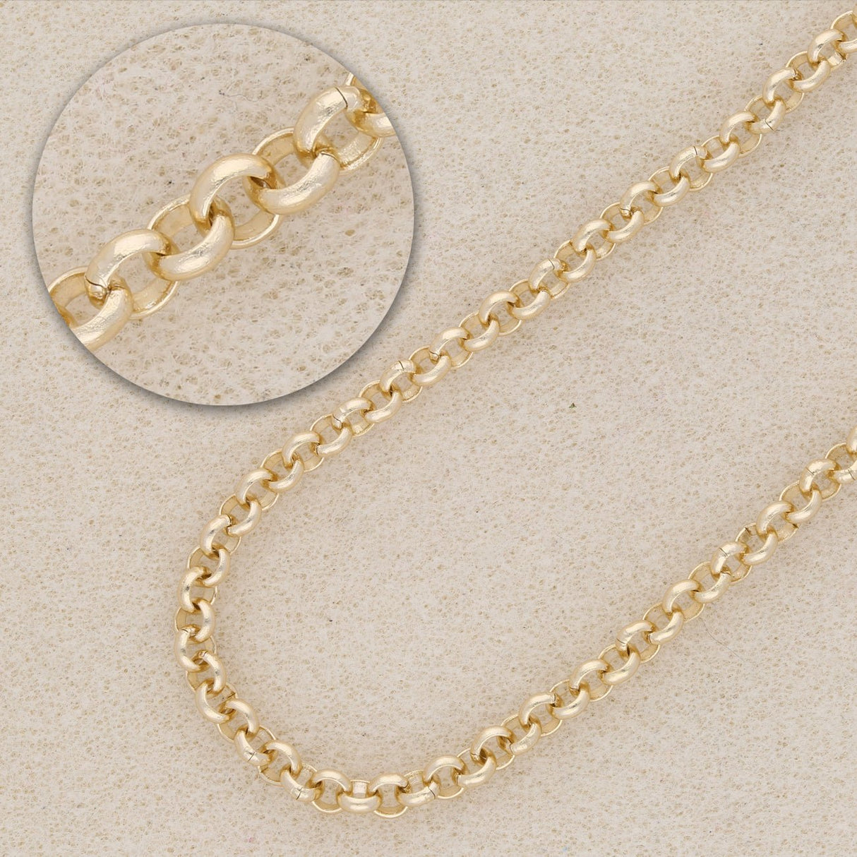 Rolo Aluminiumkette 4 x 1 mm - hellgold - PerlineBeads