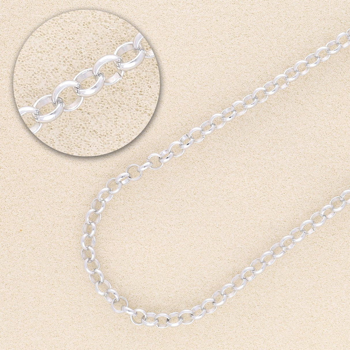 Rolo Aluminiumkette 6 x 2 mm - Silber - PerlineBeads