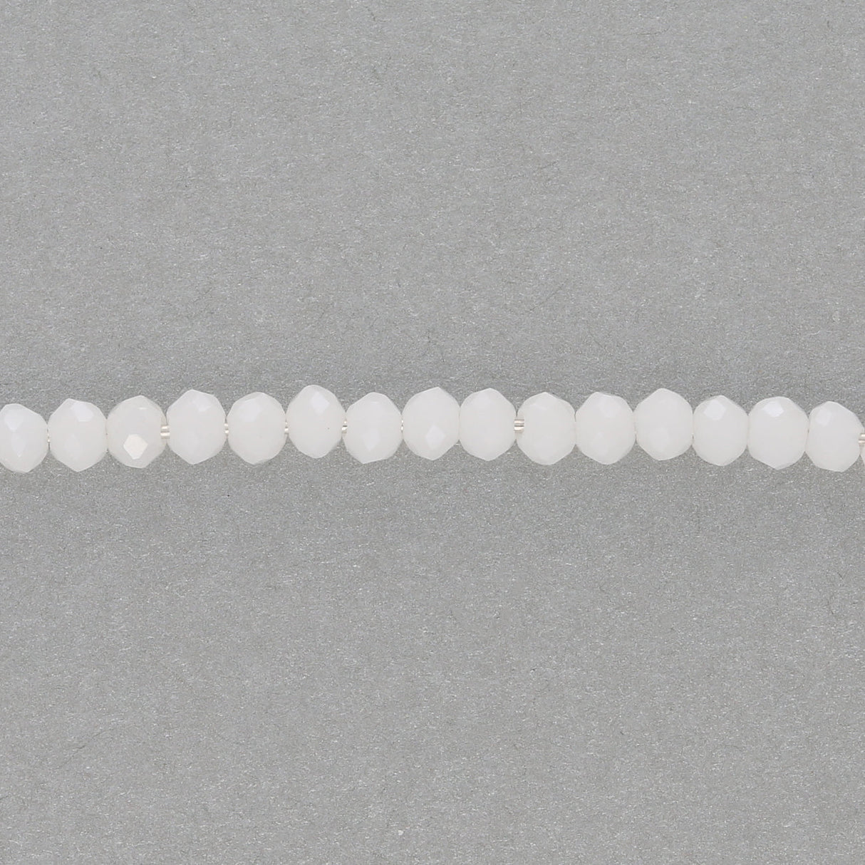 Rondellen aus facettiertem Glas 2,5x2 mm - White - PerlineBeads