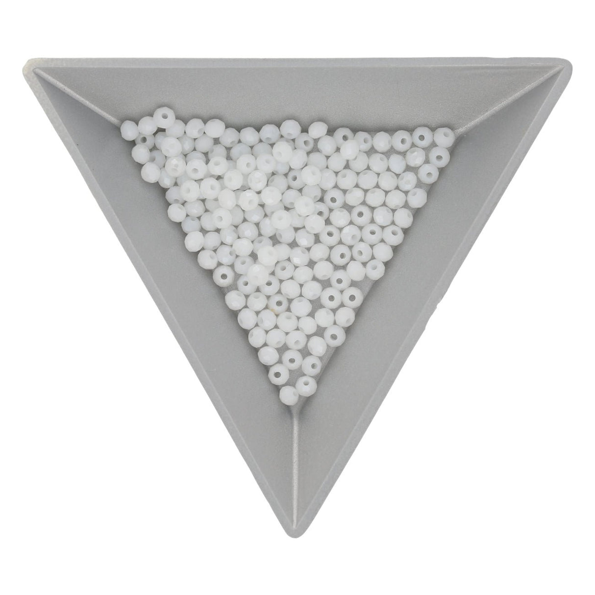 Rondellen aus facettiertem Glas 2,5x2 mm - White - PerlineBeads
