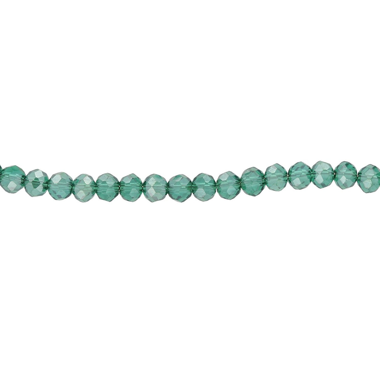 Rondellen aus facettiertem Glas 3x2 mm - Dark Green Pearl Luster - PerlineBeads
