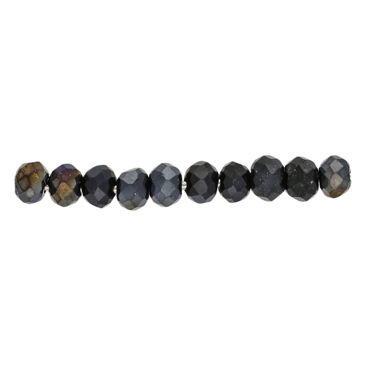 Rondellen aus facettiertem Glas 3x2 mm - Dark Grey - PerlineBeads