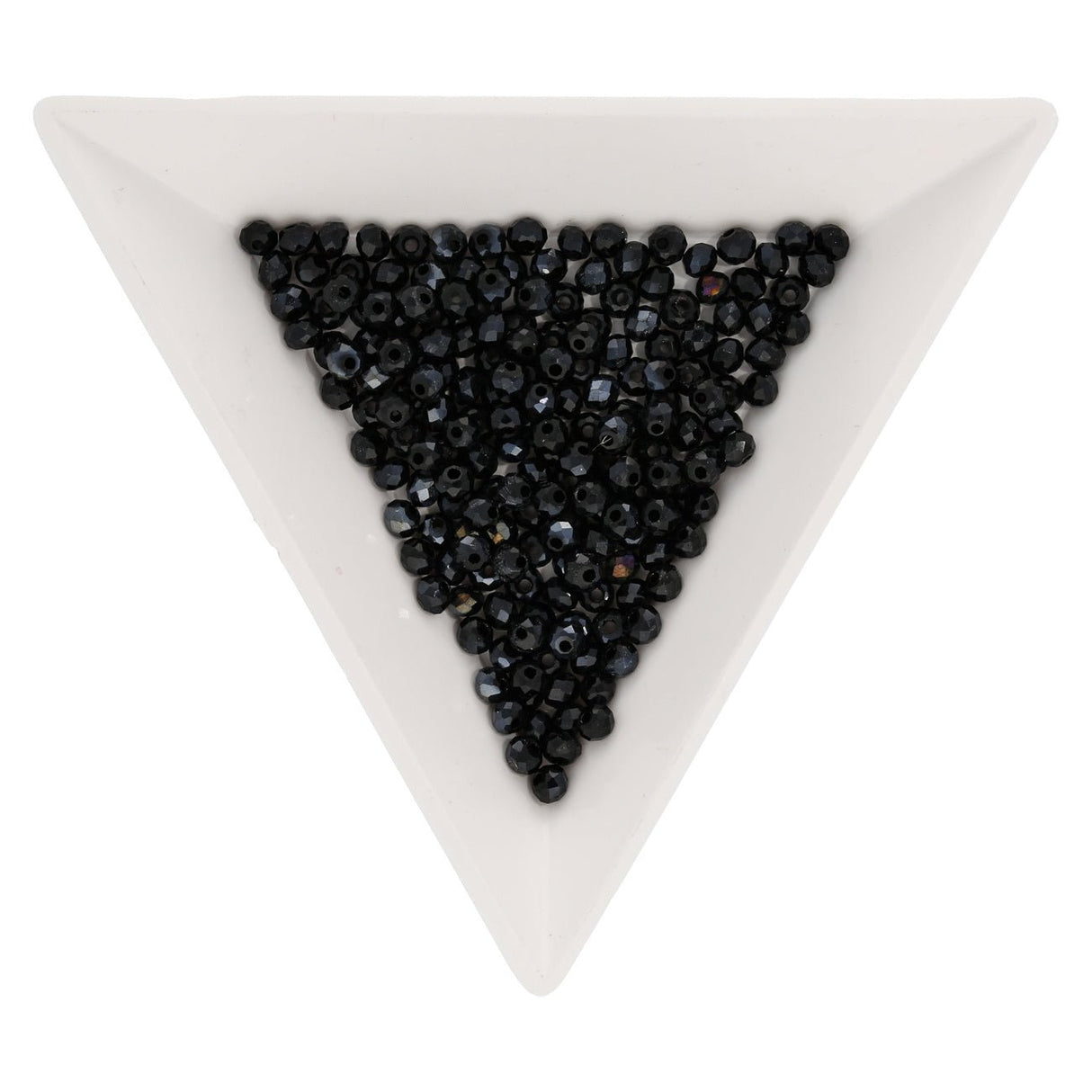 Rondellen aus facettiertem Glas 3x2 mm - Dark Grey - PerlineBeads