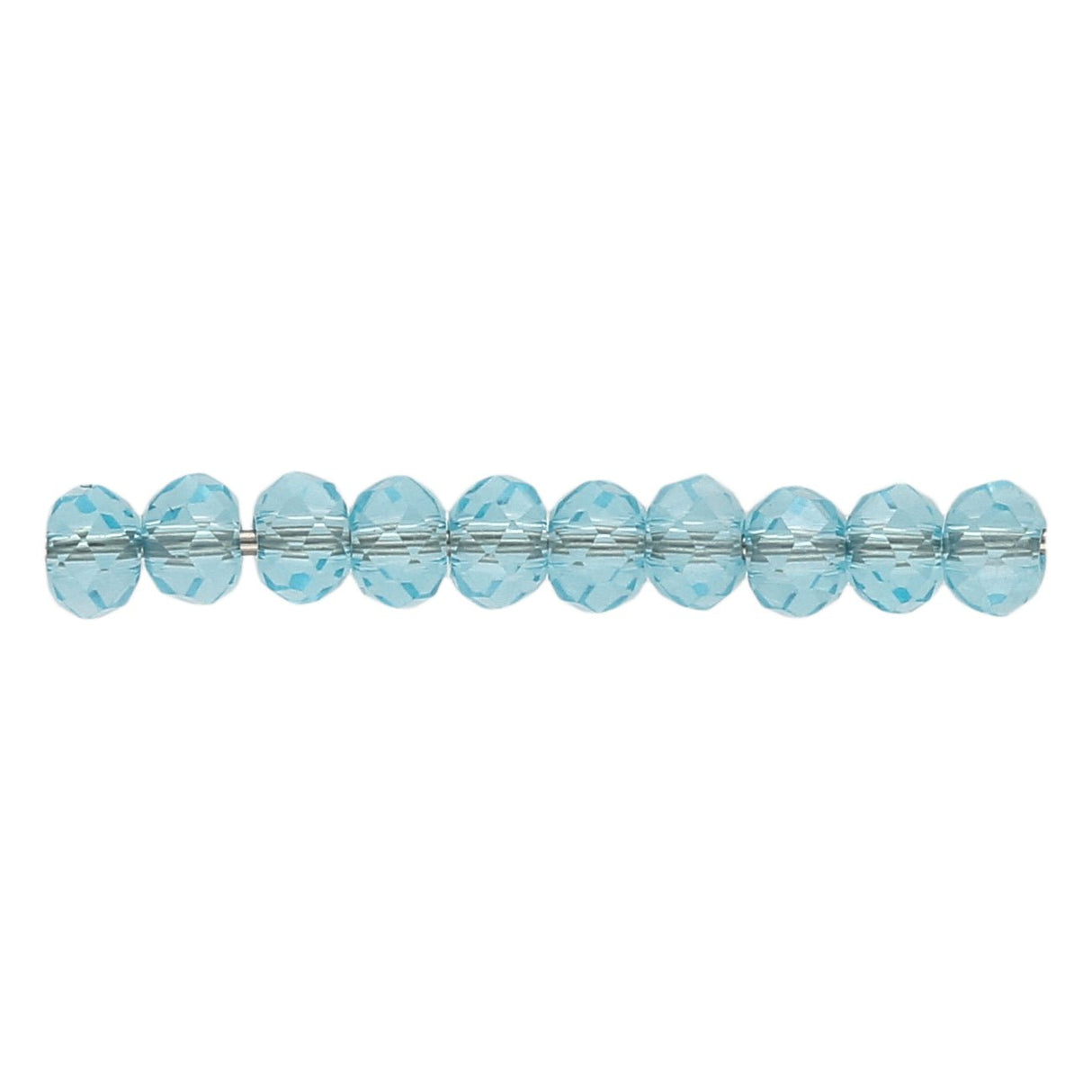 Rondellen aus facettiertem Glas 3x2 mm - Turquoise - PerlineBeads