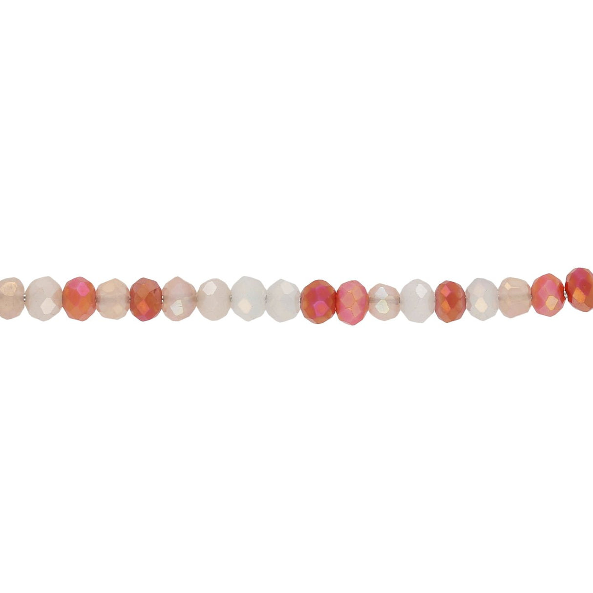 Rondellen aus facettiertem Glas 3x2,5 mm - Salmon AB - PerlineBeads
