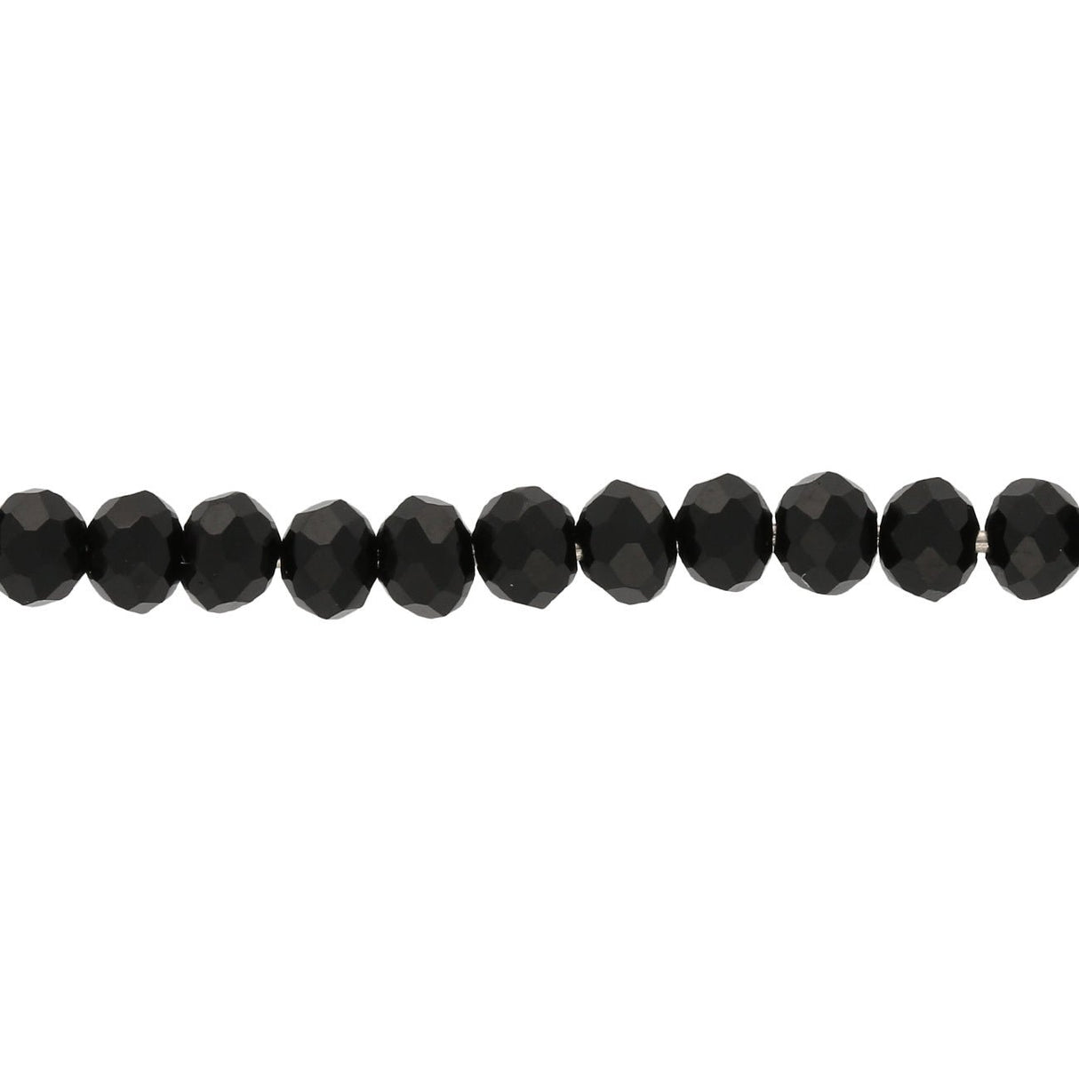 Rondellen aus facettiertem Glas 4x3 mm - Black - PerlineBeads