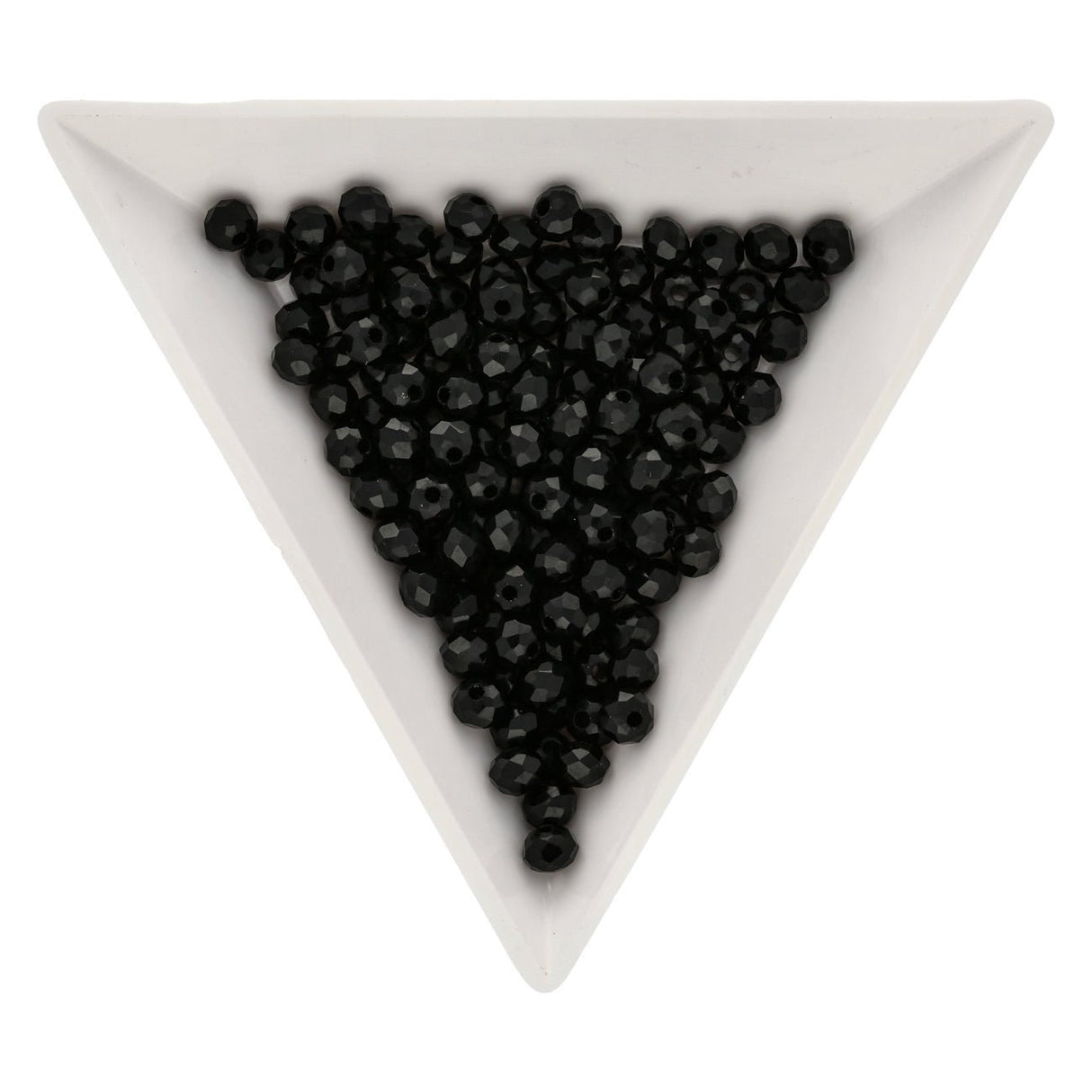 Rondellen aus facettiertem Glas 4x3 mm - Black - PerlineBeads