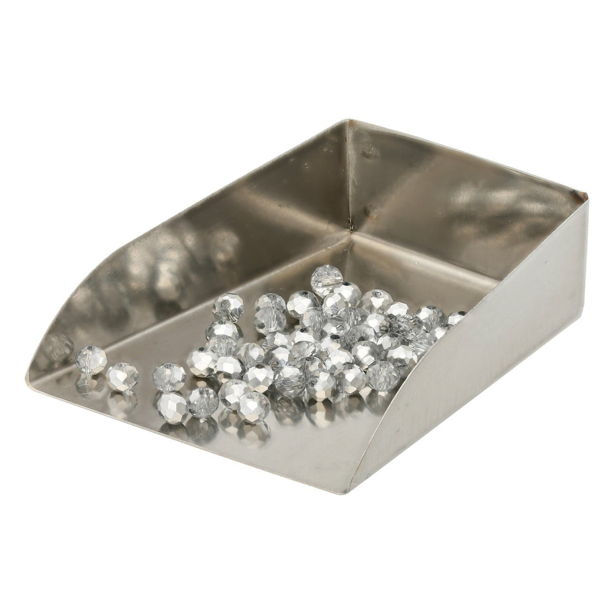 Rondellen aus facettiertem Glas 4x3 mm - Crystal/Silber - PerlineBeads