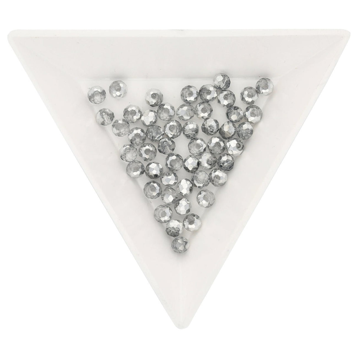 Rondellen aus facettiertem Glas 4x3 mm - Crystal/Silber - PerlineBeads