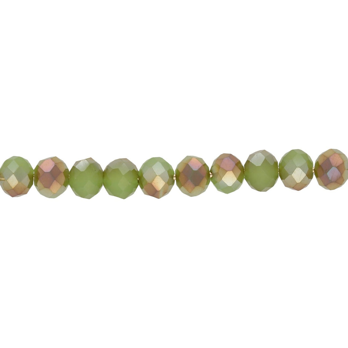 Rondellen aus facettiertem Glas 6x4 mm - Dark Khaki - PerlineBeads