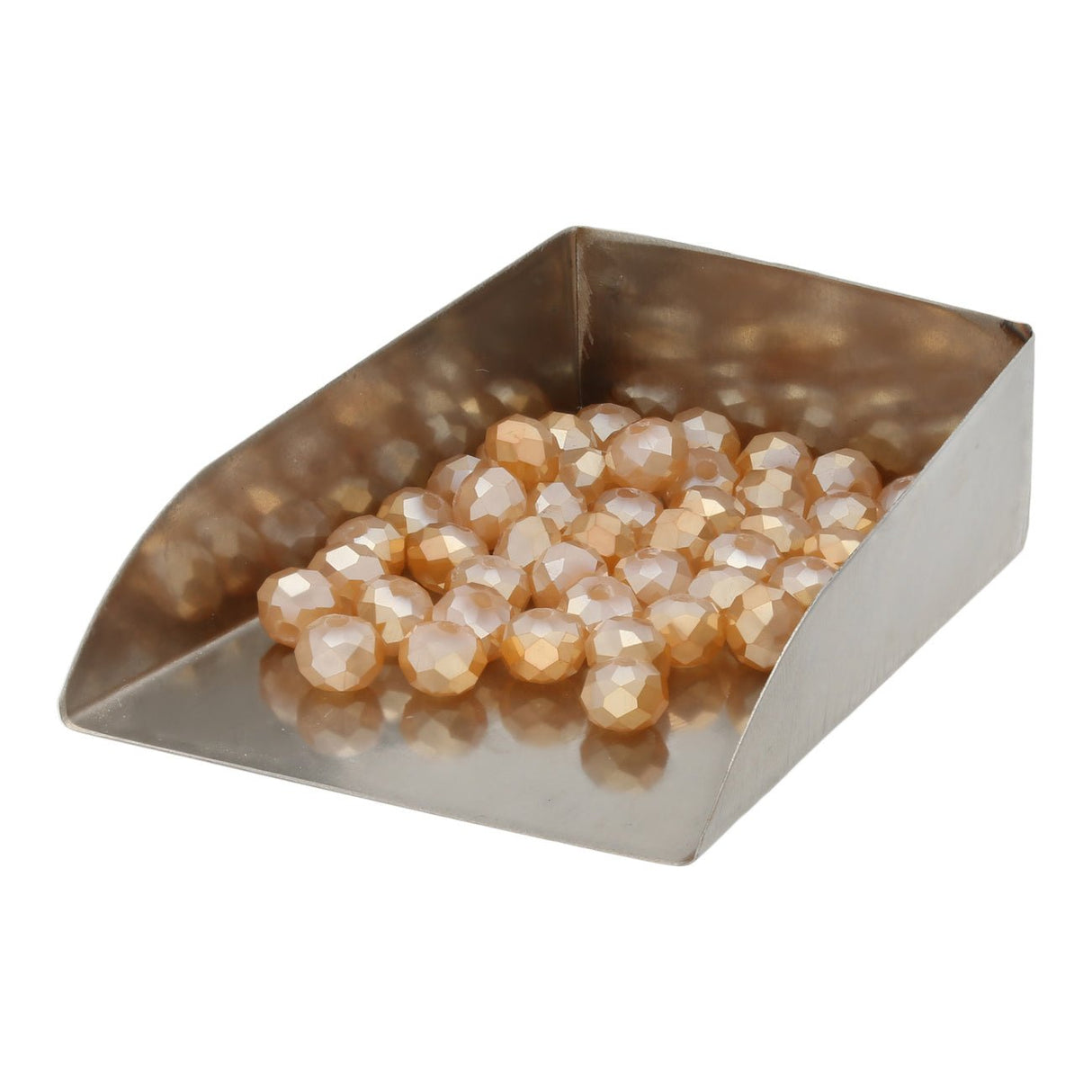 Rondellen aus facettiertem Glas 6x4 mm - Light Brown - PerlineBeads