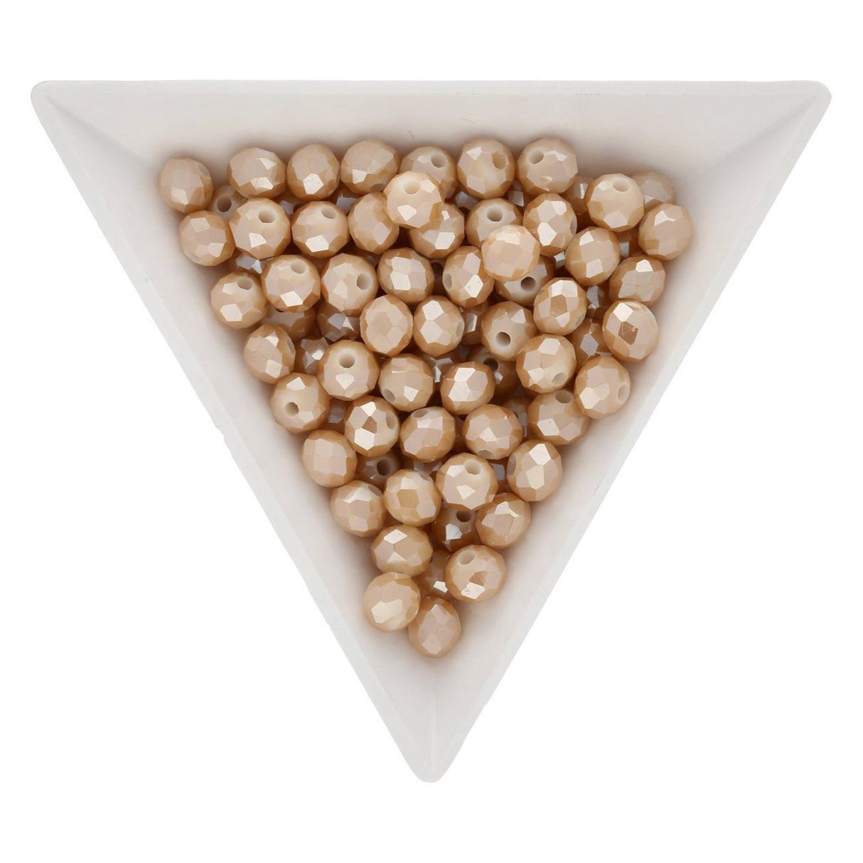 Rondellen aus facettiertem Glas 6x5 mm - Camel - PerlineBeads