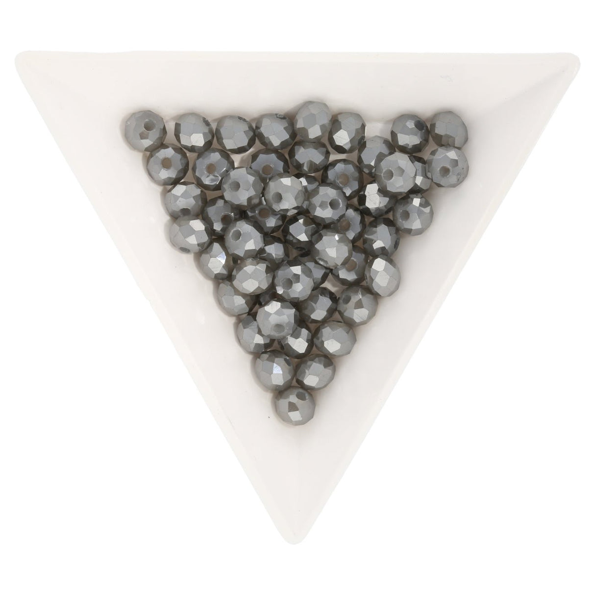 Rondellen aus facettiertem Glas 6x5 mm - Dark Grey - PerlineBeads
