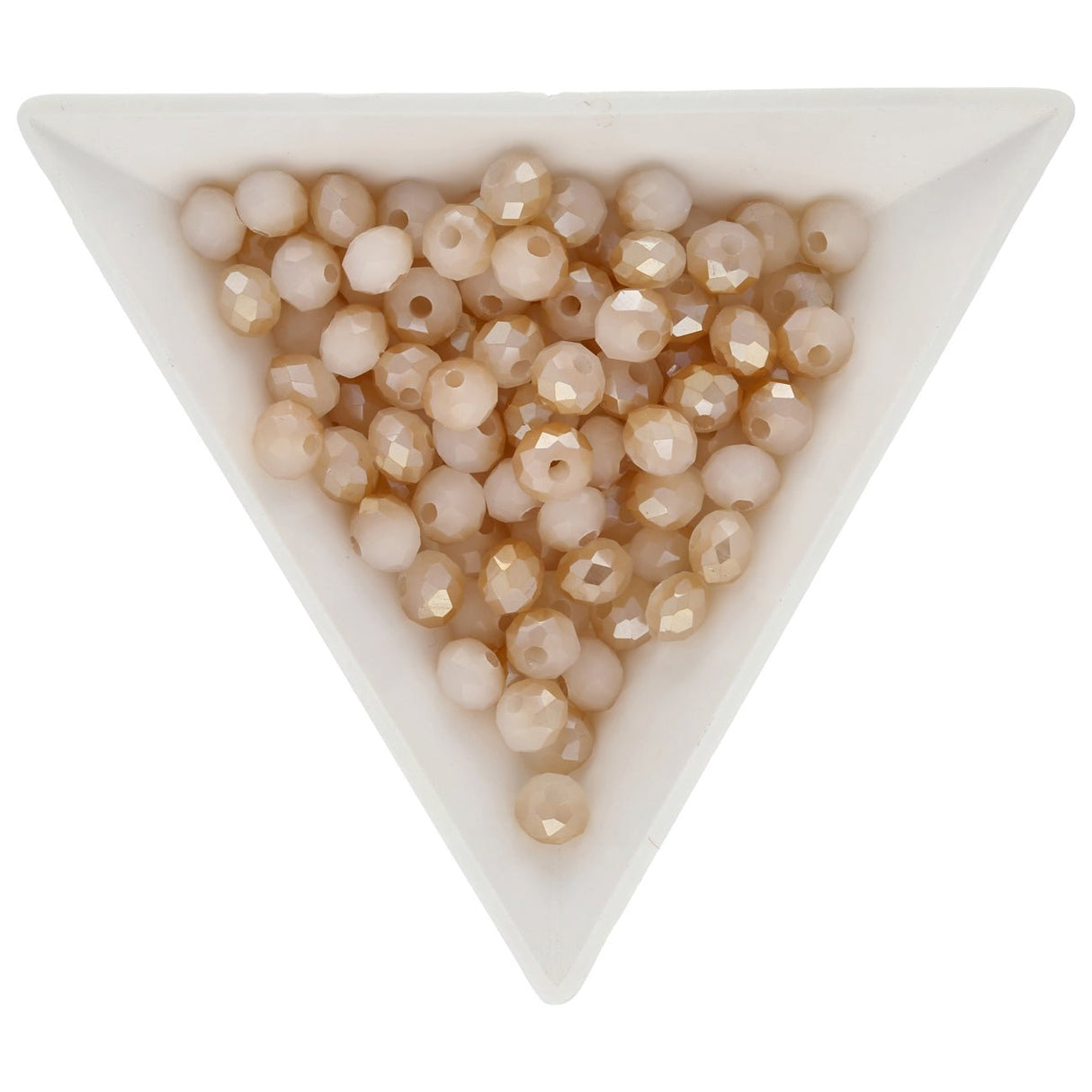 Rondellen aus facettiertem Glas 6x5 mm - Linen Half Rainbow Plated - PerlineBeads