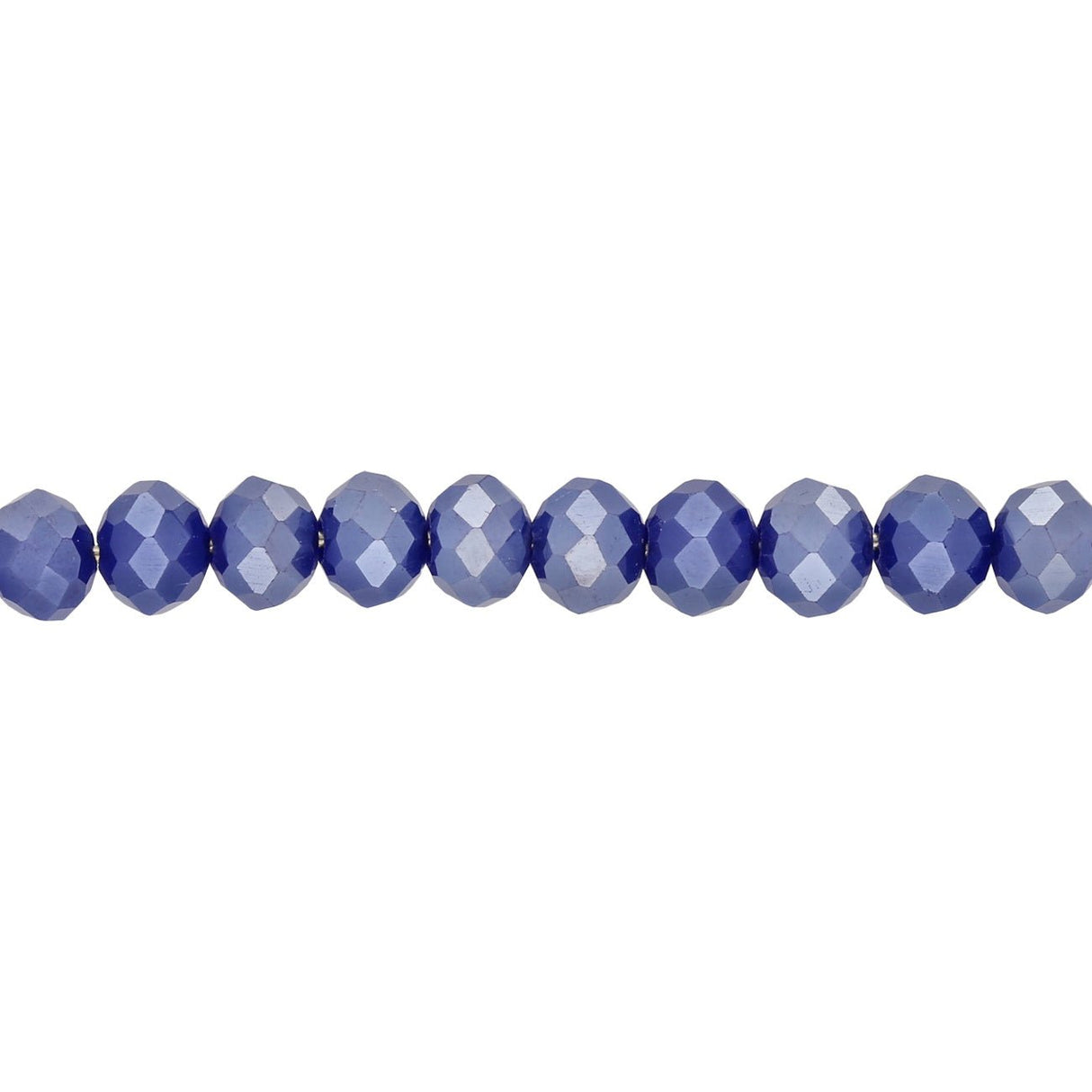 Rondellen aus facettiertem Glas 6x5 mm - Midnight Blue - PerlineBeads