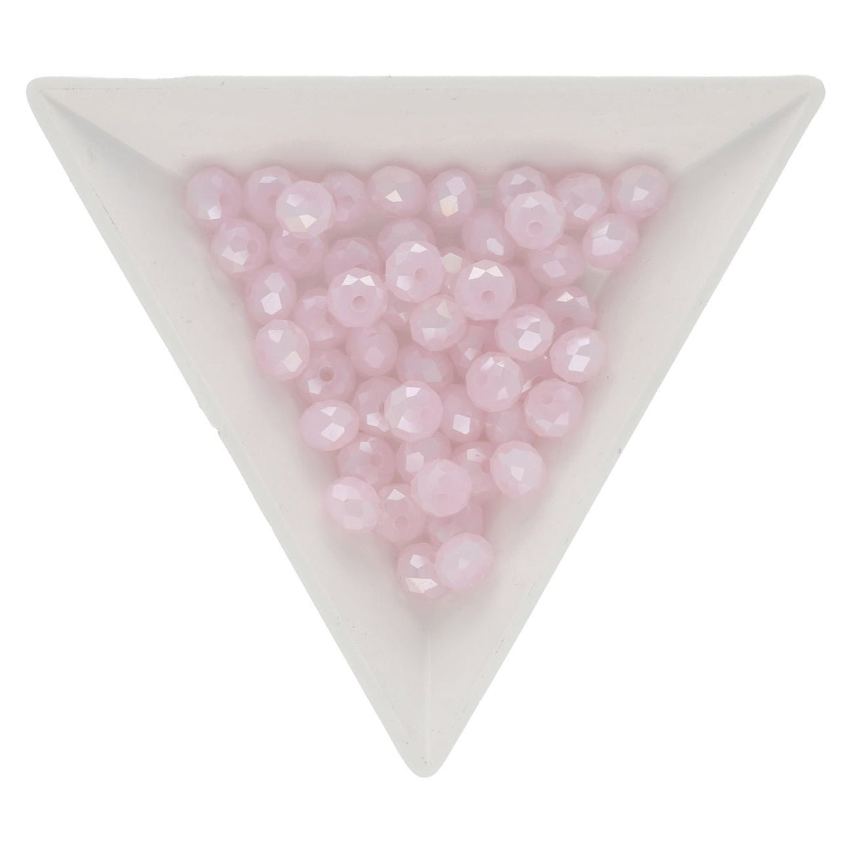 Rondellen aus facettiertem Glas 6x5 mm - Misty Rose - PerlineBeads