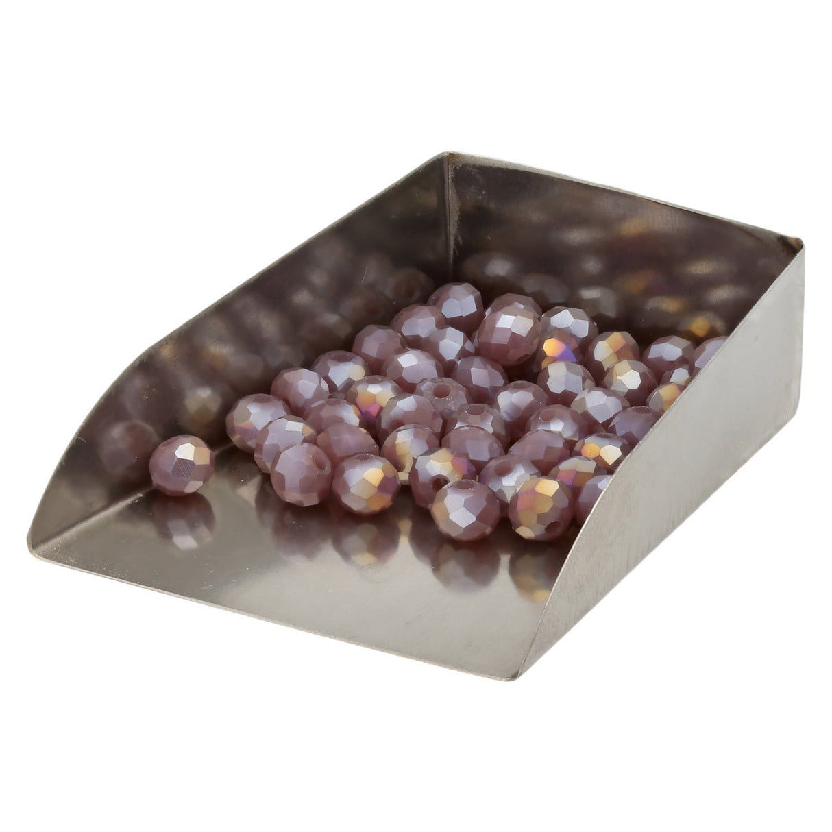 Rondellen aus facettiertem Glas 6x5 mm - Old Rose - PerlineBeads